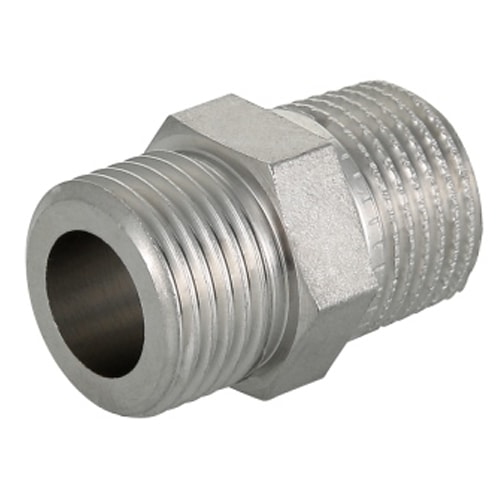 Соединитель нержавеющий с наружными резьбами H-SNR 9.5x6.4 мм H-SNR